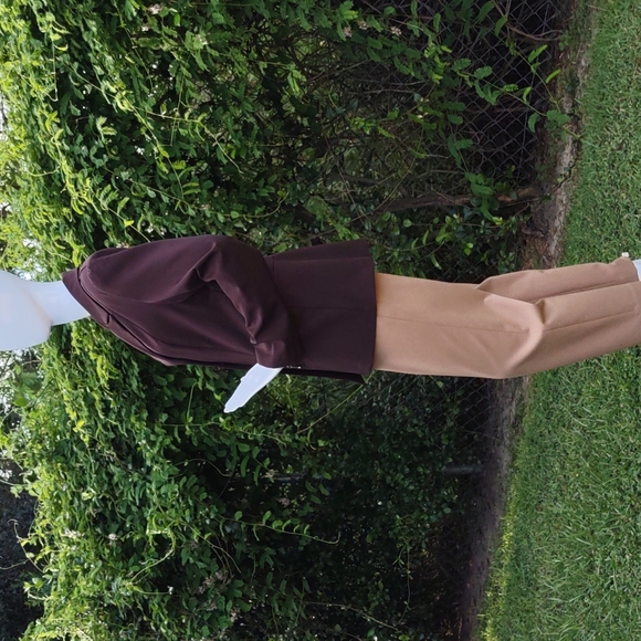 HELENE BLAKE LADIES VINTAGE CHOCOLATE GOLD ACCENTED (3) BUTTON JACKET (UNLINED) - Picture 9 of 16